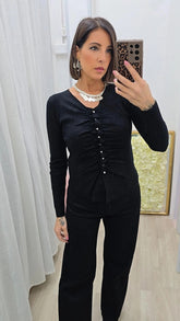 CARDIGAN  ARRICCIO NERO ART.552